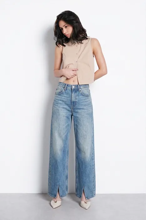 Campaign consensus idea with lighter wash and split hem